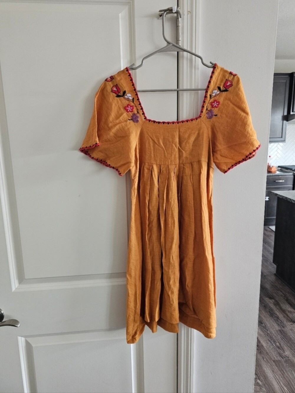 Madewell Embroidered Square-Neck Mini Dress Size XXS - Picture 5 of 7